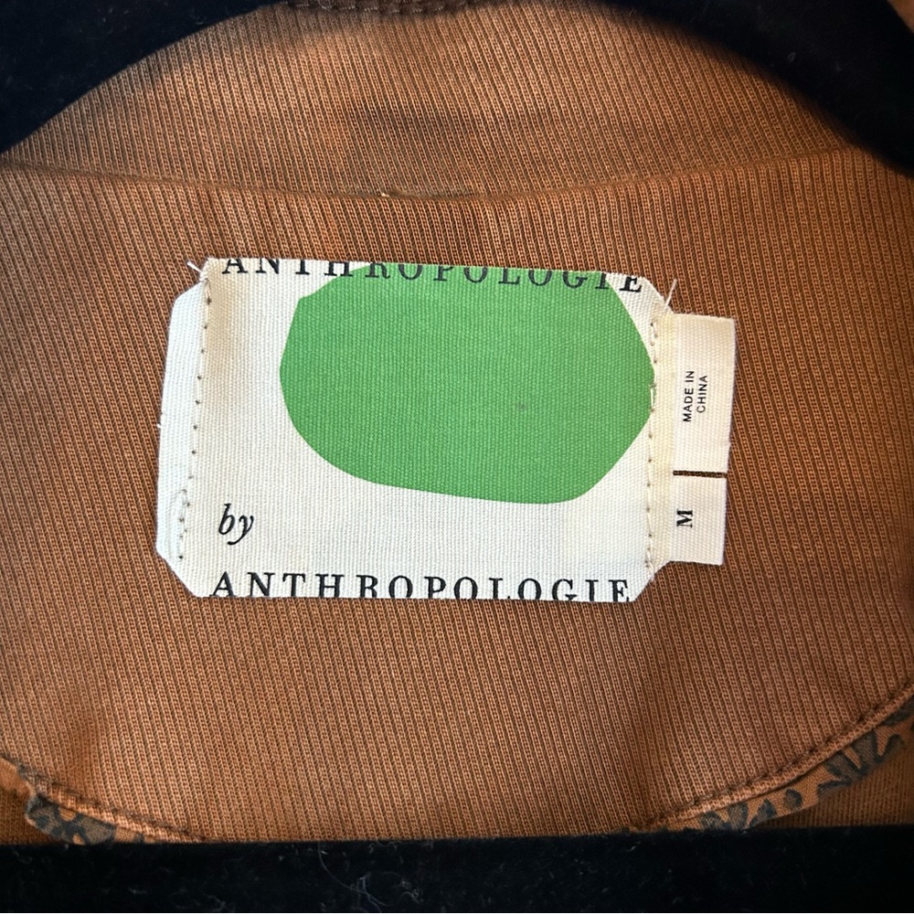 Anthropologie M Brown Everyday Belted Moto Jacket Trench Coat - Picture 3 of 11